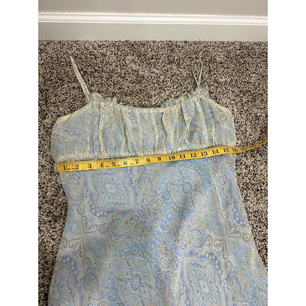 Vintage Express Paisley Milkmaid 100% Silk Dress Size 11/12 Y2K Fairy - Picture 8 of 10